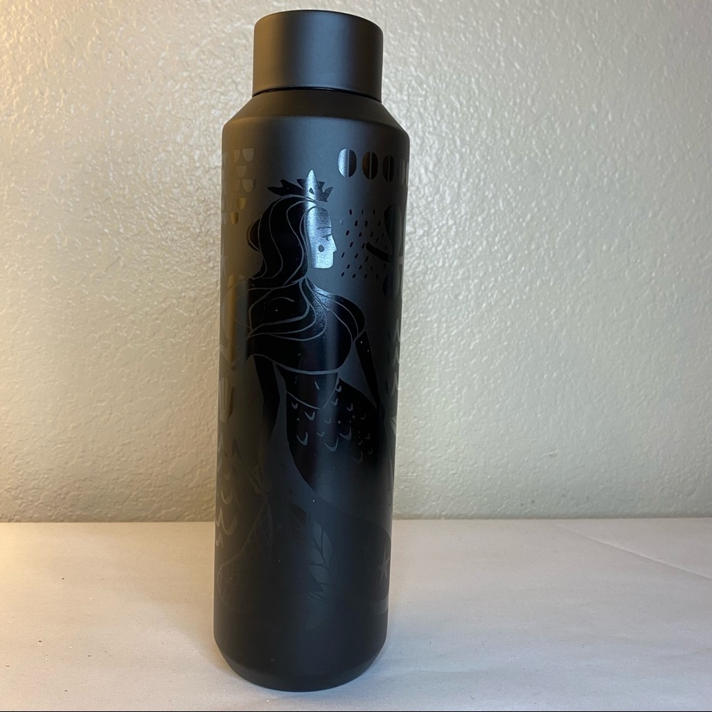 STARBUCKS 2020 Matte Black Siren Water Bottle